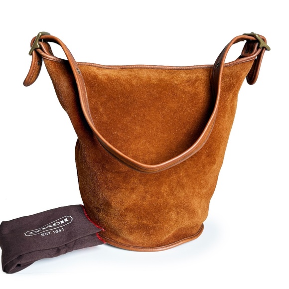 Coach Handbags - Vintage Coach Bag Berkeley Duffle Sac Style 9010 90s Reverse Suede Russet HTF